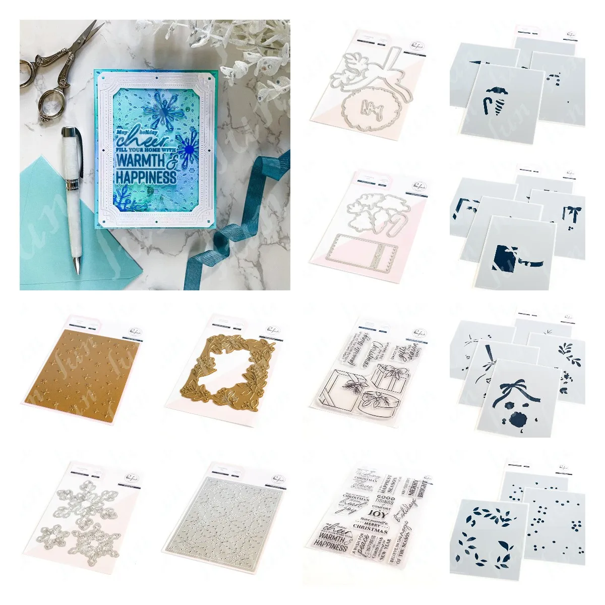 

2023 New Christmas Festive Tickets Layered Stencils Stamps Hot Foil Plates and Dies Sets DIY Scrapbooking Decorative Paper Card