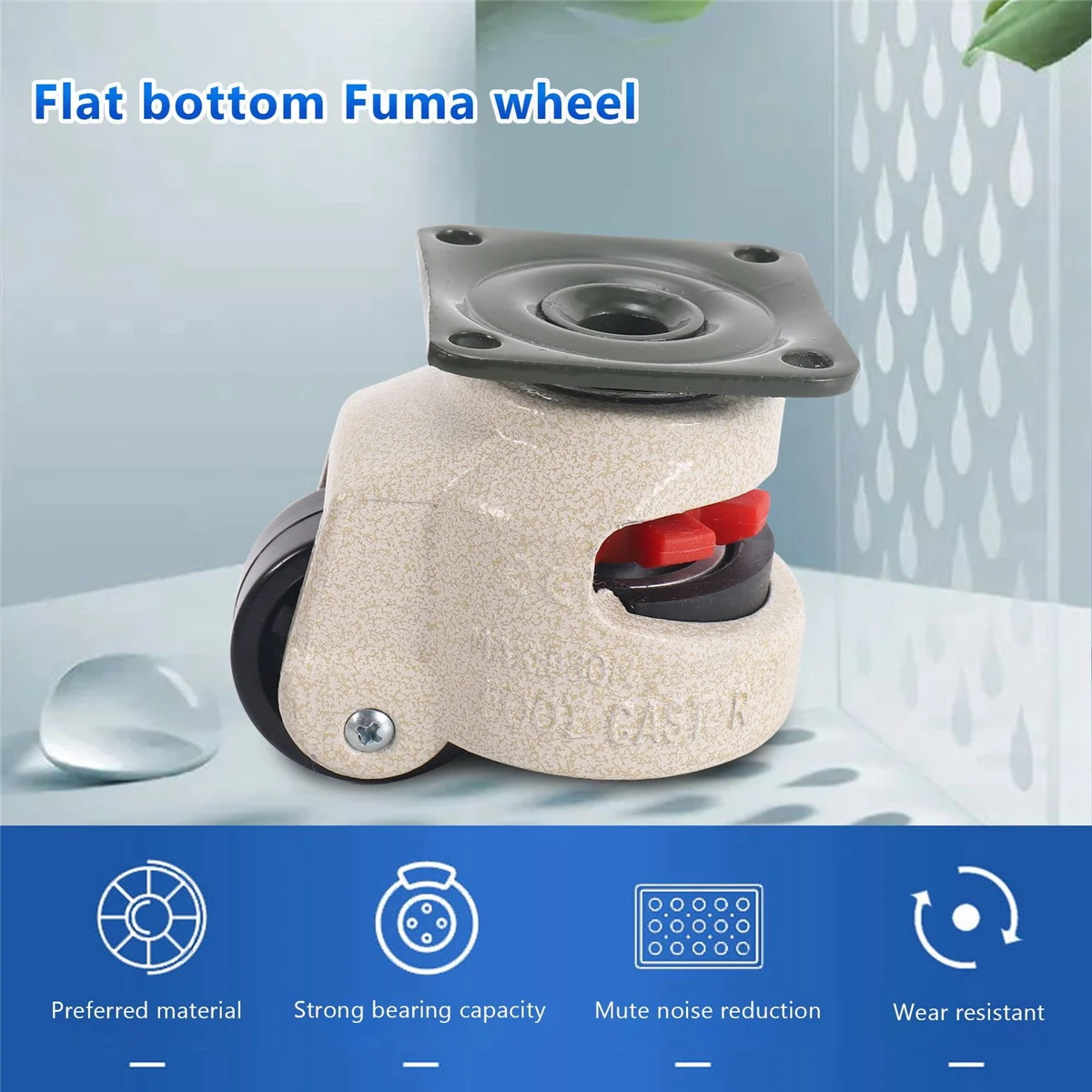 4 Pcs Retractable Leveling Casters Industrial Machine Swivel Caster Castor Wheel for Office Chair Trolley 220lbs Capacity GD-40F 3