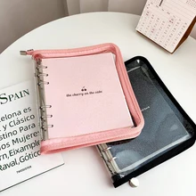 

Transparent PVC Zipper Notebook Custom Waterproof Soft Cover Journal Diary Planner Organizer Note Book Sketchbook for Sticker