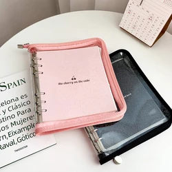 Carnet de notes en PVC Transparent, fermeture éclair, couverture souple étanche personnalisée, pour Journal agenda planificateur, carnet de croquis, autocollant 