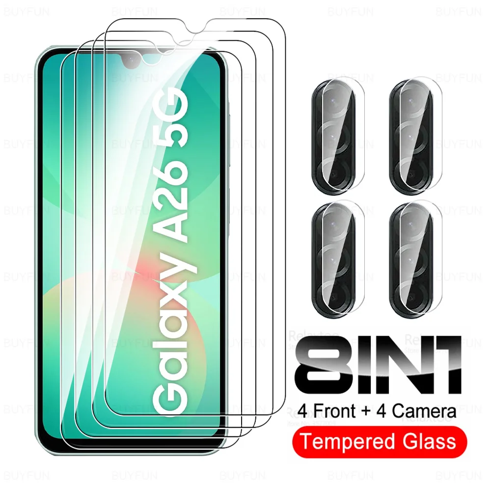 8-in-1 Clear Tempered Glass and Camera Screen Protector Film