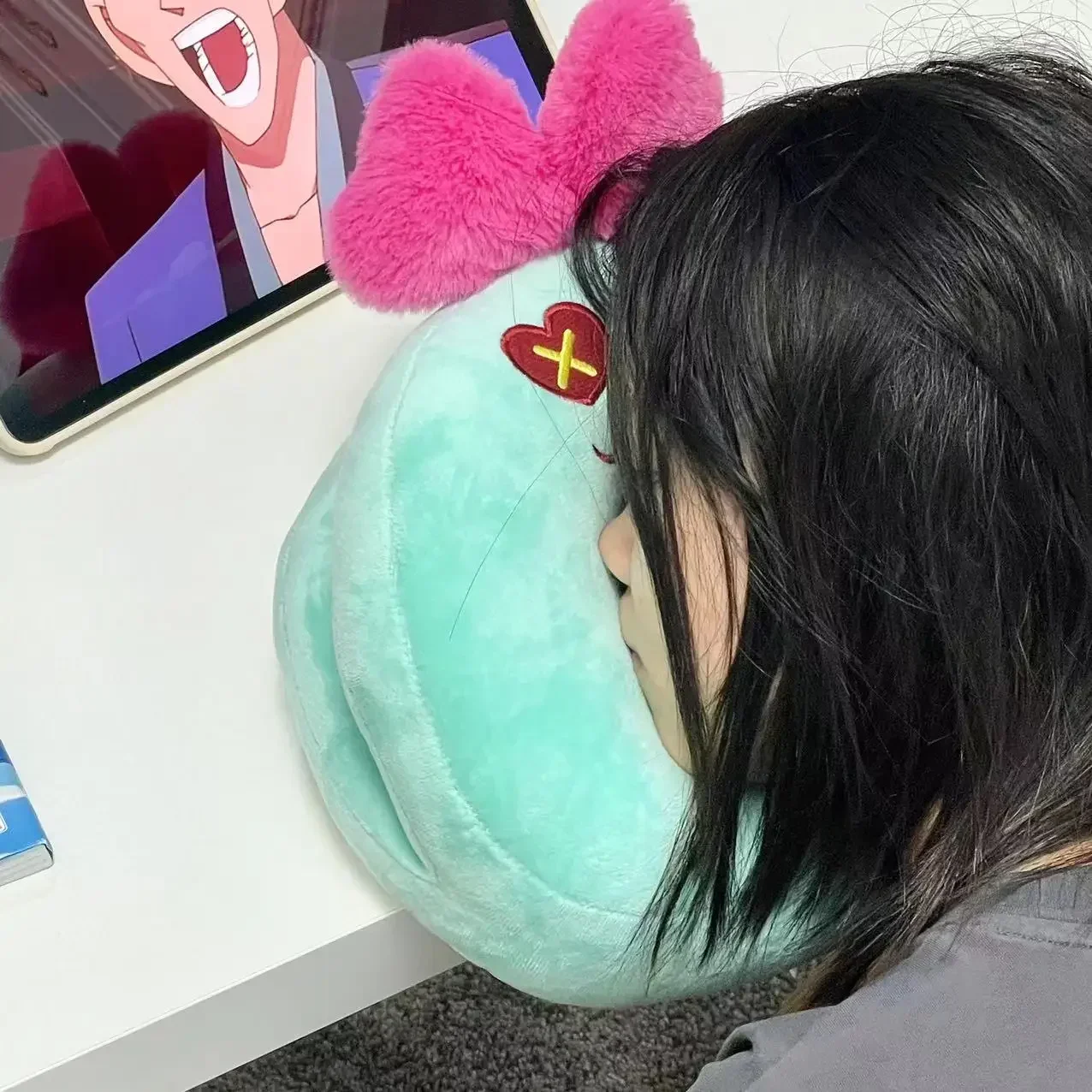 Cartoon Kuromi Stitch Nap Pillow Comfortable Hollow Breathable Stuffed Anime Travel Pillow School Office Nap Pillow Cushion 5