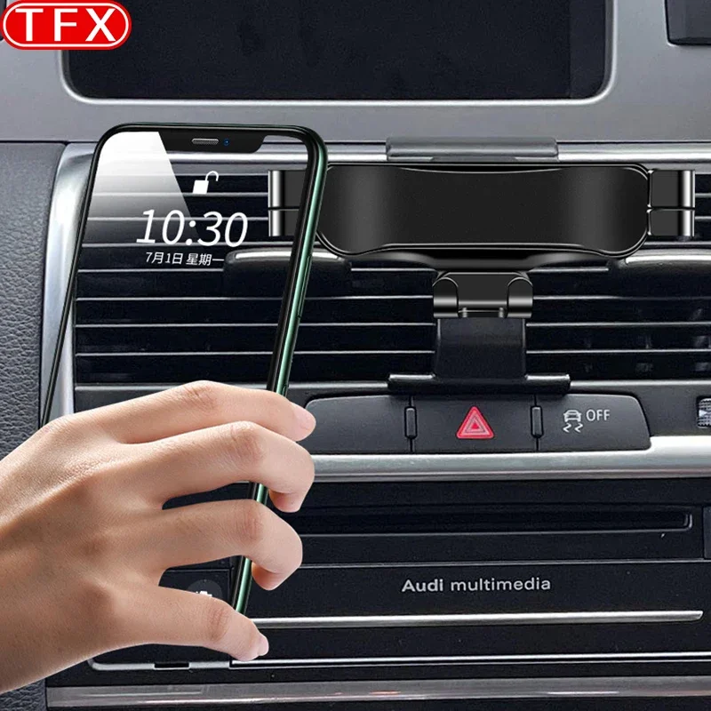 For Audi Q7 2006-2014 Car Styling Mobile Phone Holder Air Vent Mount Gravity Bracket Stand Auto Modified Accessories