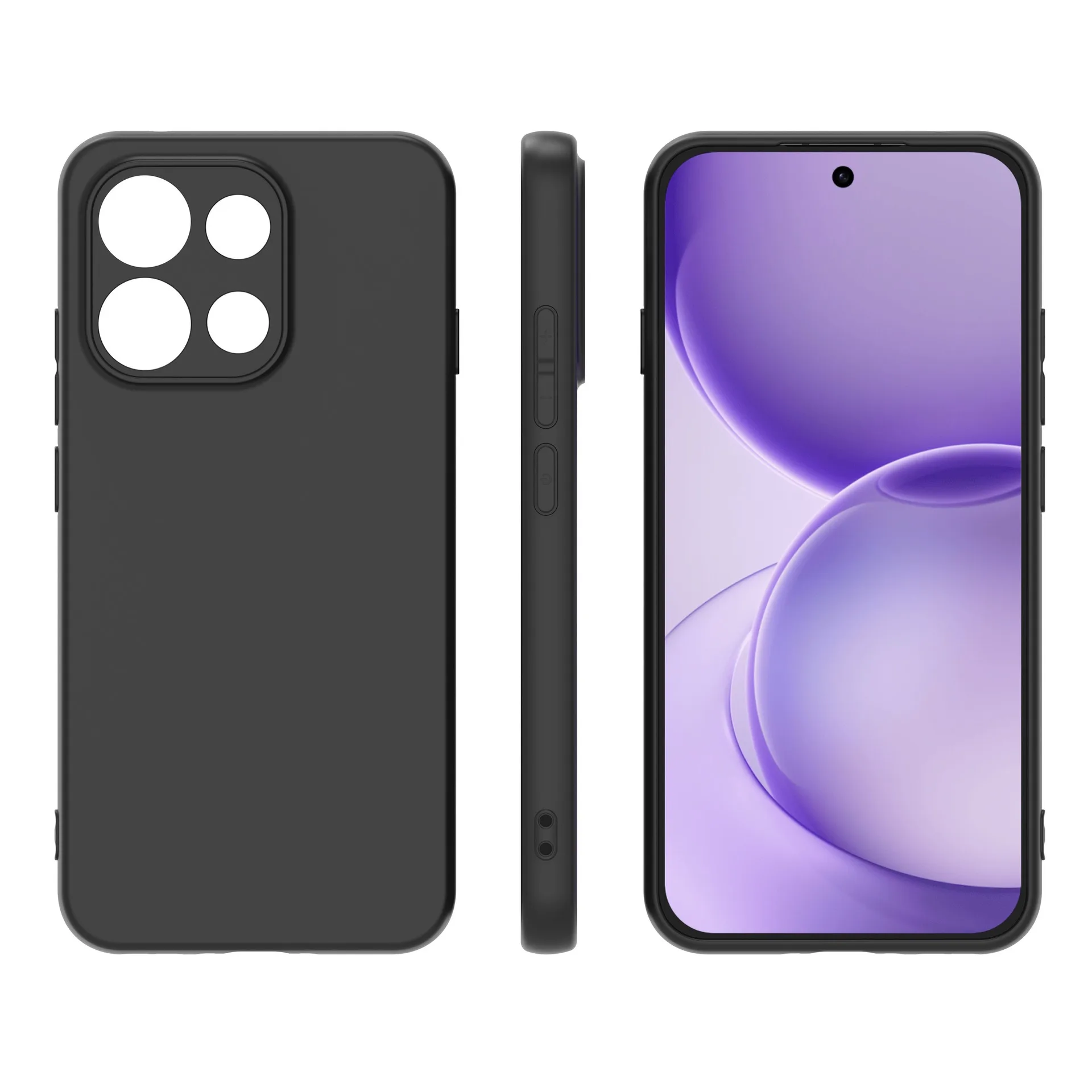 Black Matte Soft Silicone Protective Case