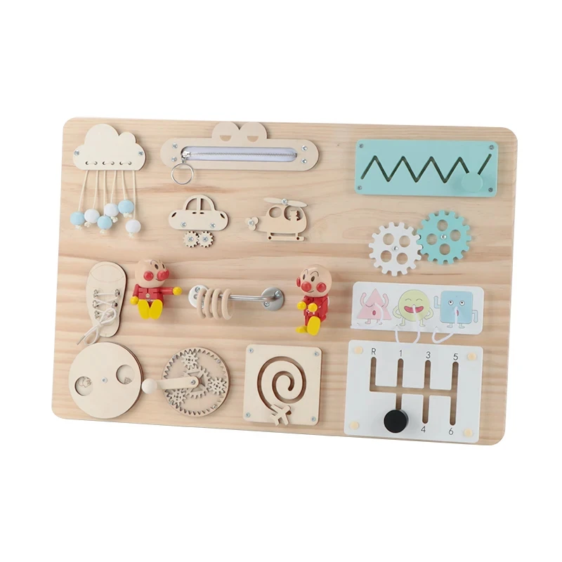 Busy Board Montessori 1 Anno - Pannello Sensoriale Portatile In Feltro Con 22 Attività, Giocattolo Per Motricità Fine, Blu - 6