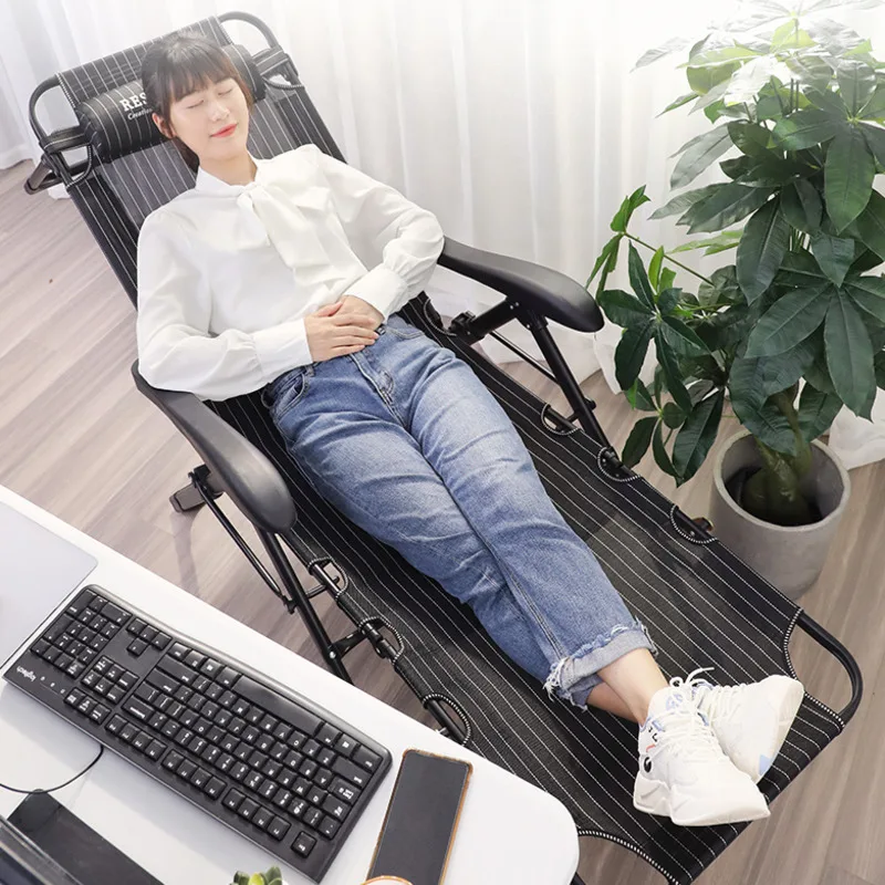 

Folding Sofa Bed Balcony Home Leisure Chaise Longue Vacation Sun Beach Chair Office Folding Nap Bed Lazy Man Back