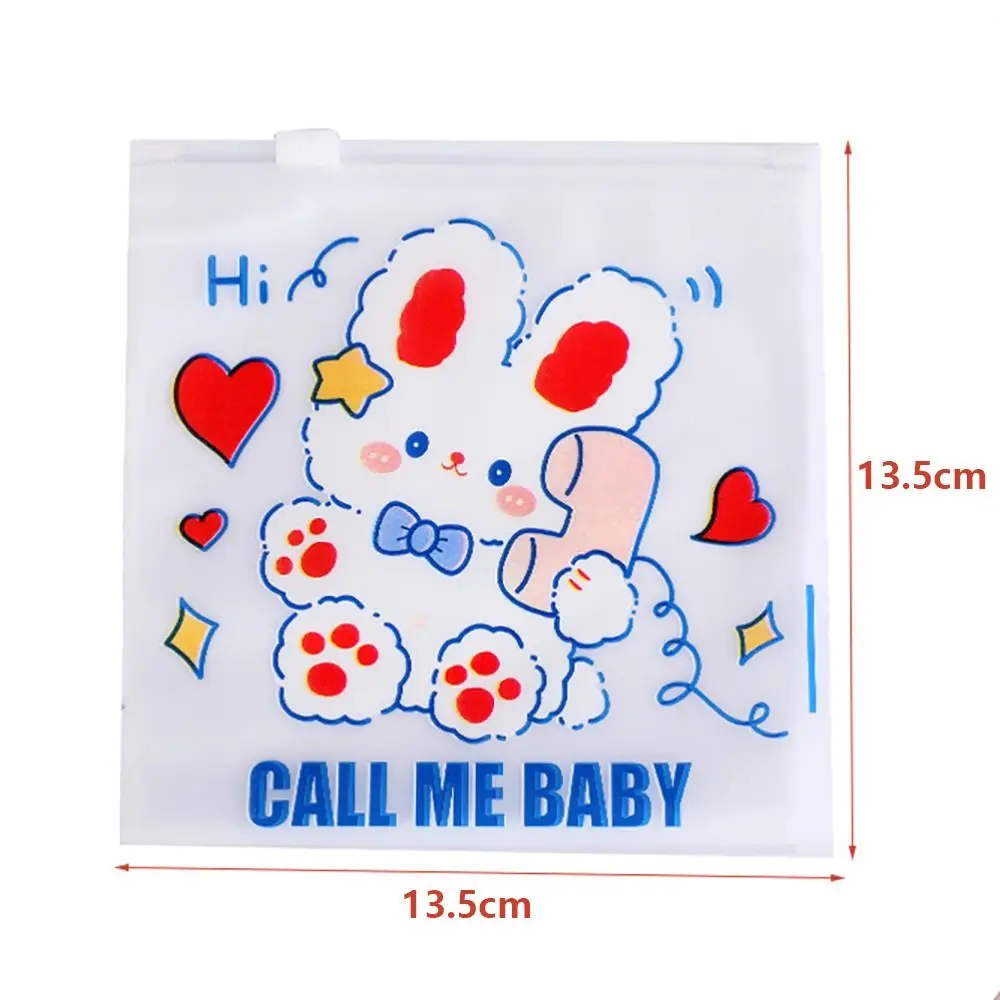 Cartoon Zipper Sealing Bag Large-Capacity Pen Bag Student Waterproof Stationery Organizer Transparent Storage