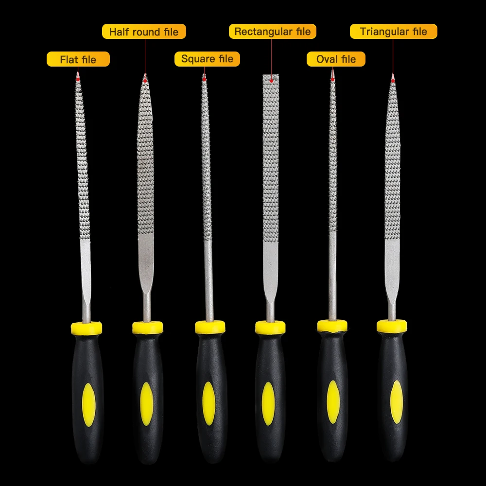 6Pcs 140mm 미니 금속 파일링 Rasp 바늘 파일 철강 Rasp 바늘 파일링 목공 핸드 파일 도구에 대 한 나무 조각 도구