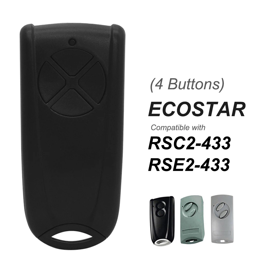 2pc HORMANN ECOSTAR RSC2 RSE2 433 Remote Control For Liftronic 500 700 800 Garage Door Opener 433.92MHz Rolling Code Transmitter 5