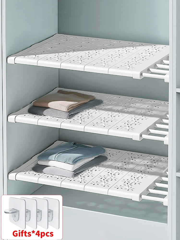 Comprar Organizador de armario ajustable, estante de almacenamiento, estante  de cocina montado en la pared, estantes de guardarropa, soportes de  gabinete