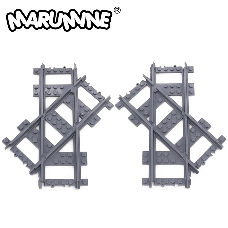 

Marumine MOC пересечение железной дороги 45 ° городской поезд прямой изогнутый гибкие рельсы переключатель треков уличный вид 53401 Совместимость