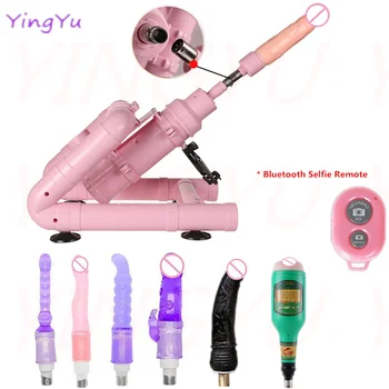 New Design Bluetooth Selfie Sex Machine 6 cm Telescopic Stroke Automatic Machine Gun with Dildo Attachments Set Adult Sex Toys 6