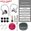 SUCA AUDIO SU2 HiFi wired earbuds with flat head and semi in ear design, customizable 3.5mm/4.4mm interchangeable music earphone 6