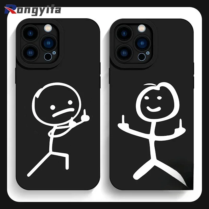 Funny Stick Figure Custodia Per Telefono Per Infinix Hot 40 Pro 40I Spark 20 Zero 30 5G 30I 20 20I 20S 20 Play Case Matchman Cover Posteriore