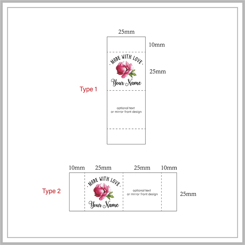 Sew Twill Labels Folding Tags Fabric Tags for Clothes Flower(xw3527)