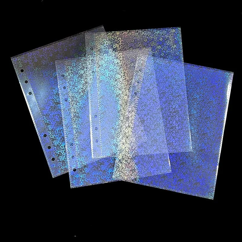 

10PCS/set laser sakura flower Holographic 1 pockets page Photo Album cards page for collection board game cards storage