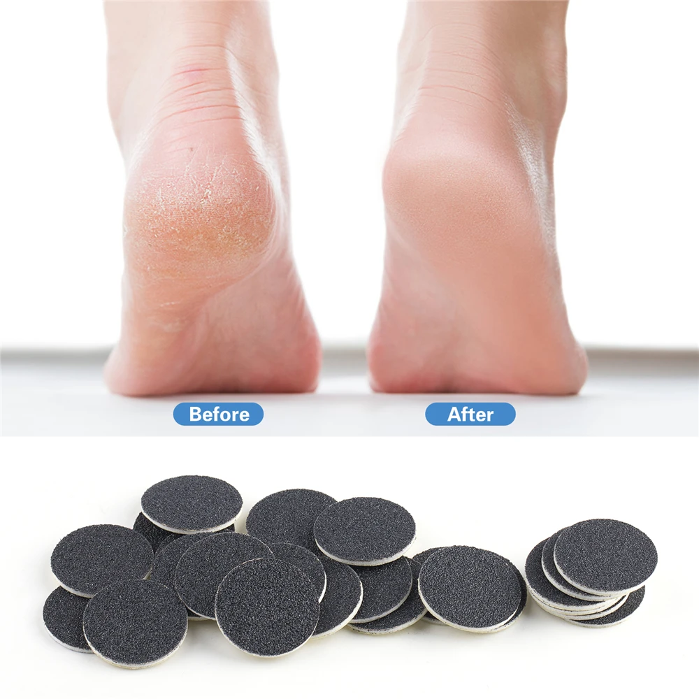 금속 깍지 포함 샌딩 페이퍼, 각질 굳은살 제거, 큐티클 도구, TP 20mm, 상자당 60 개