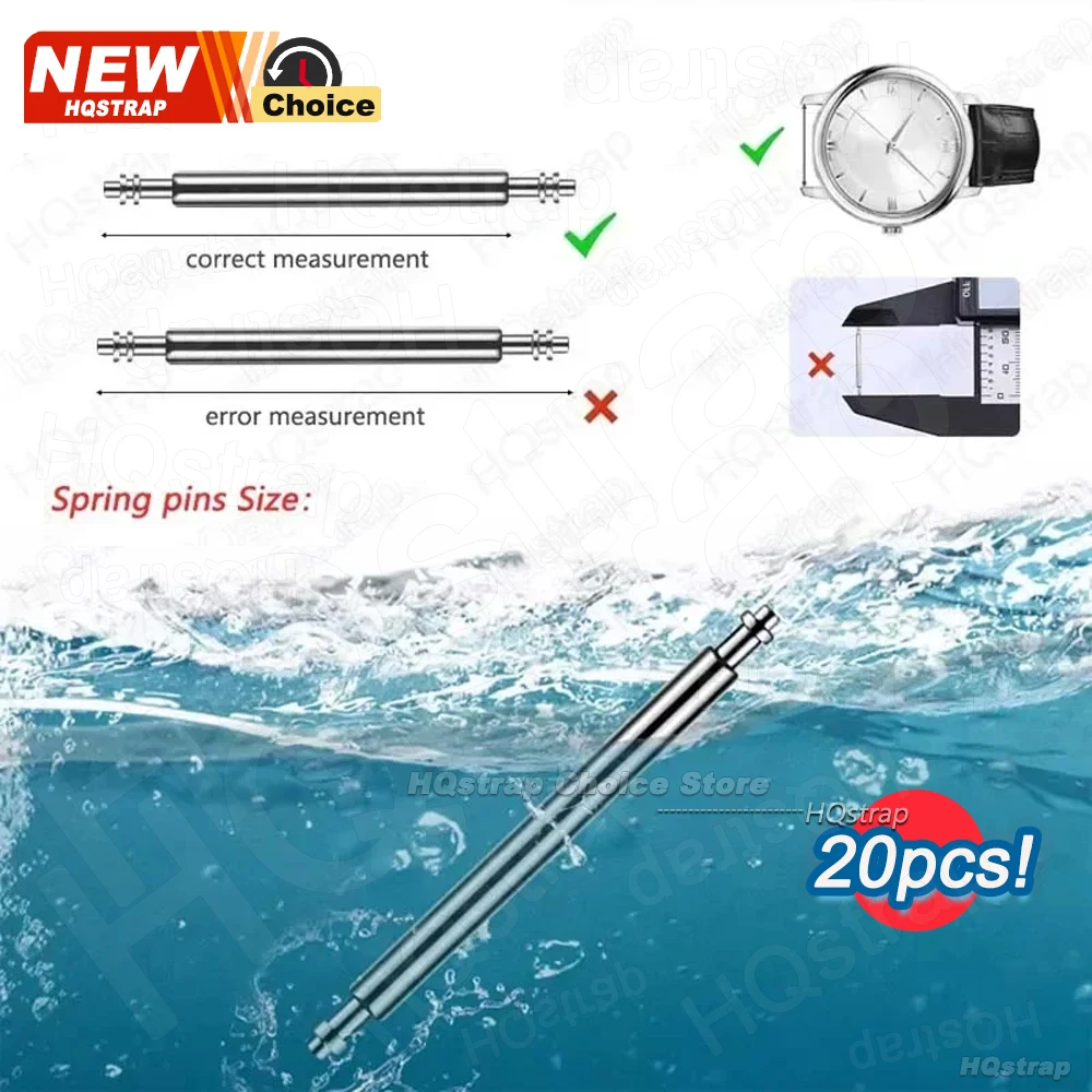 Stainless Steel Watchband Strap Link Pins with Tool - Spring Bars Assortment (15/20pcs)