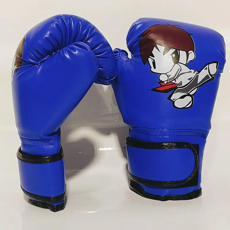 Kids Punching Gloves Cartoon PU Leather Heavy Bag Gloves Sparring Gear For Kids Home Gym Training Device For Muay Thai Sparring
