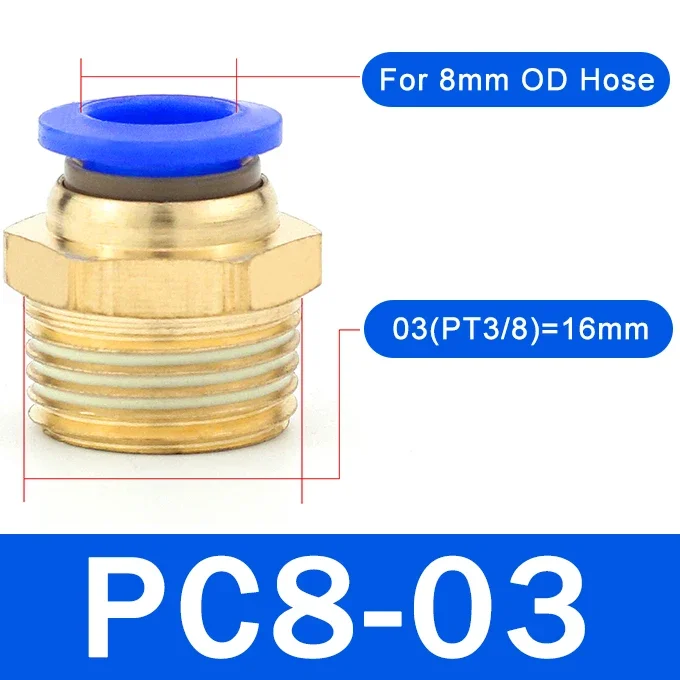 Enhanced Pneumatic Quick Connector Set - 5-Piece Push-In Fitting Kit for Industrial Air Hose & Tube