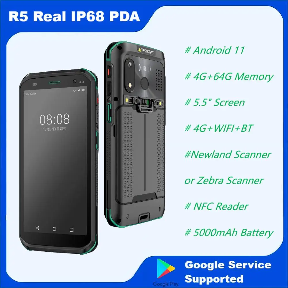 High-end Terminal Portátil Robusto Android 11 Pda Newland Zebra Scanner 2d Ip68 Real Coletor de Data 5.5 gb Ram 64 gb Rom