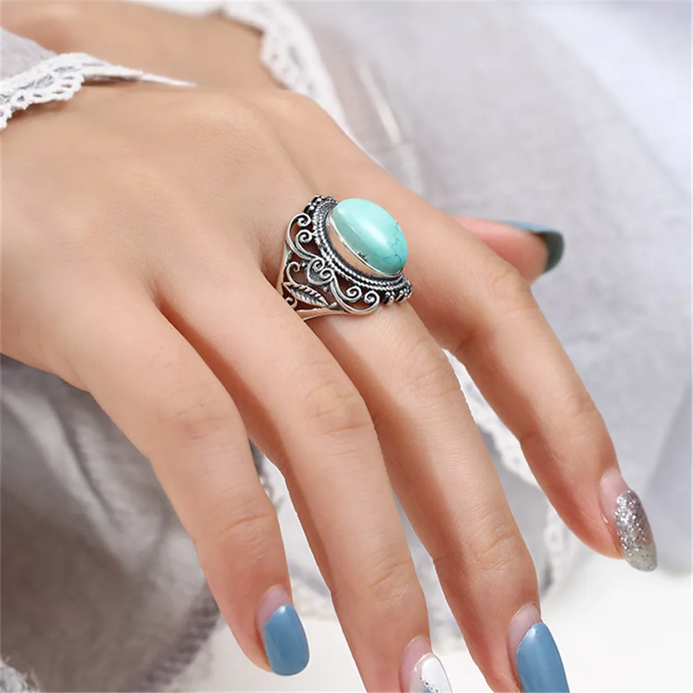 Ring Setting for 10x14mm Oval Cabochons Antique Style Ring Blank Thai Sterling Silver Adjustable Ring Base RB082S