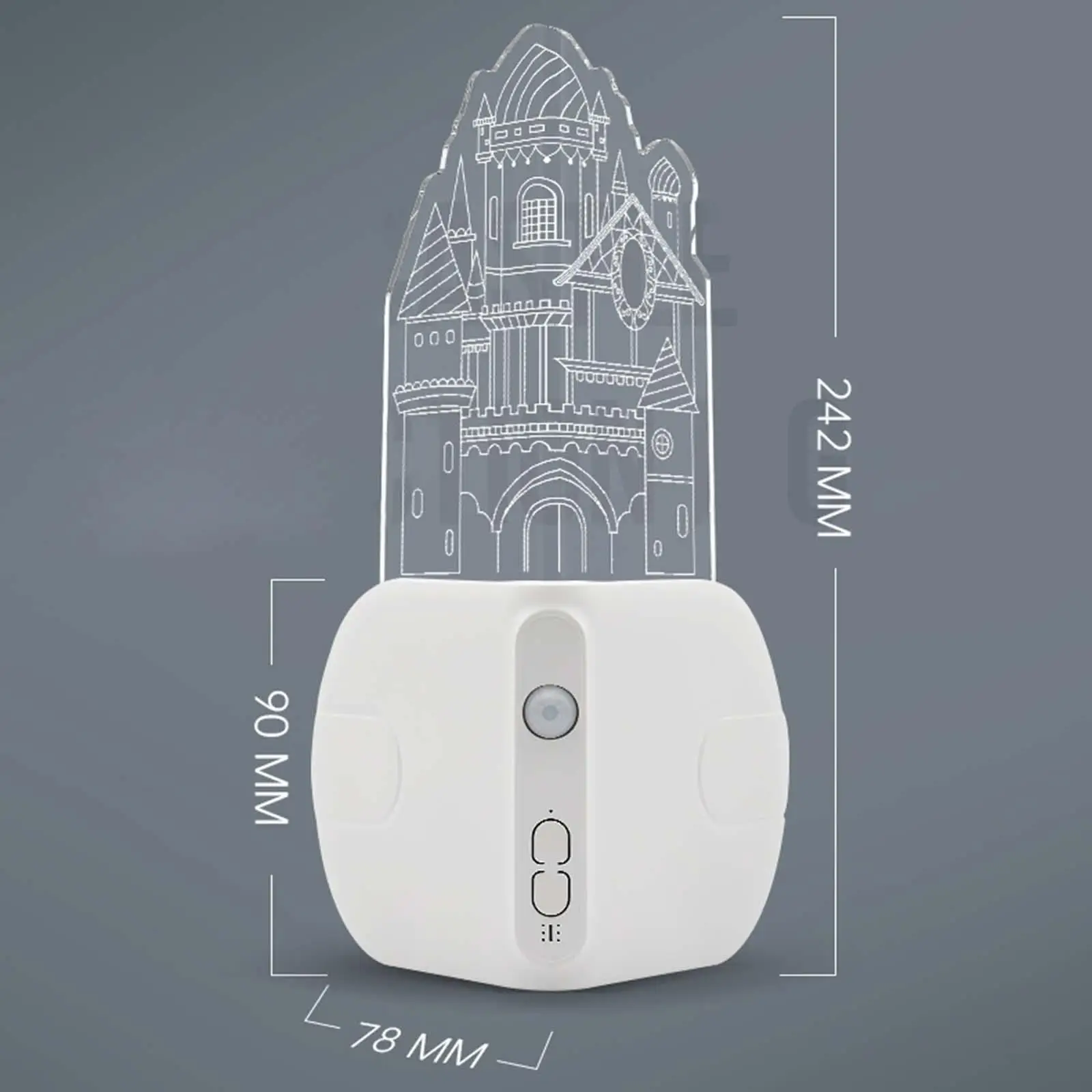 

LED Castle Night Light Decorative Constant Light Mode Portable Table Lamp Atmosphere Lamp for Stairs Kitchen Cabinet Bar Closet