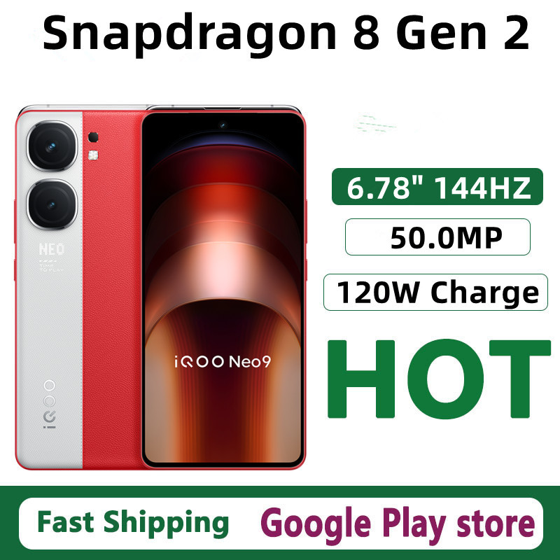  Original Vivo Iqoo NEO 9 Mobile Phone Snapdragon 8 Gen 2 Android 14.0 OTA 6.78" AMOLED 144HZ 120W Charge 50.0MP Camera Face ID 