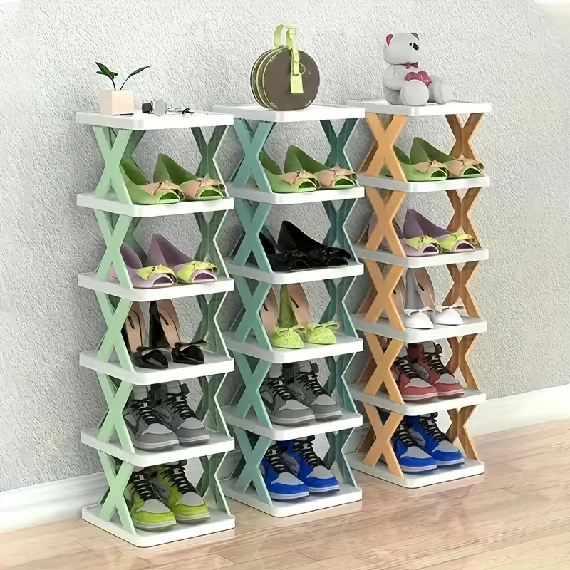 S8acff283fb38478bb3027cc4a1429f709 1pc multi-layer plastic foldable and detachable shoe rack saves family space and is suitable for corridor bedrooms.