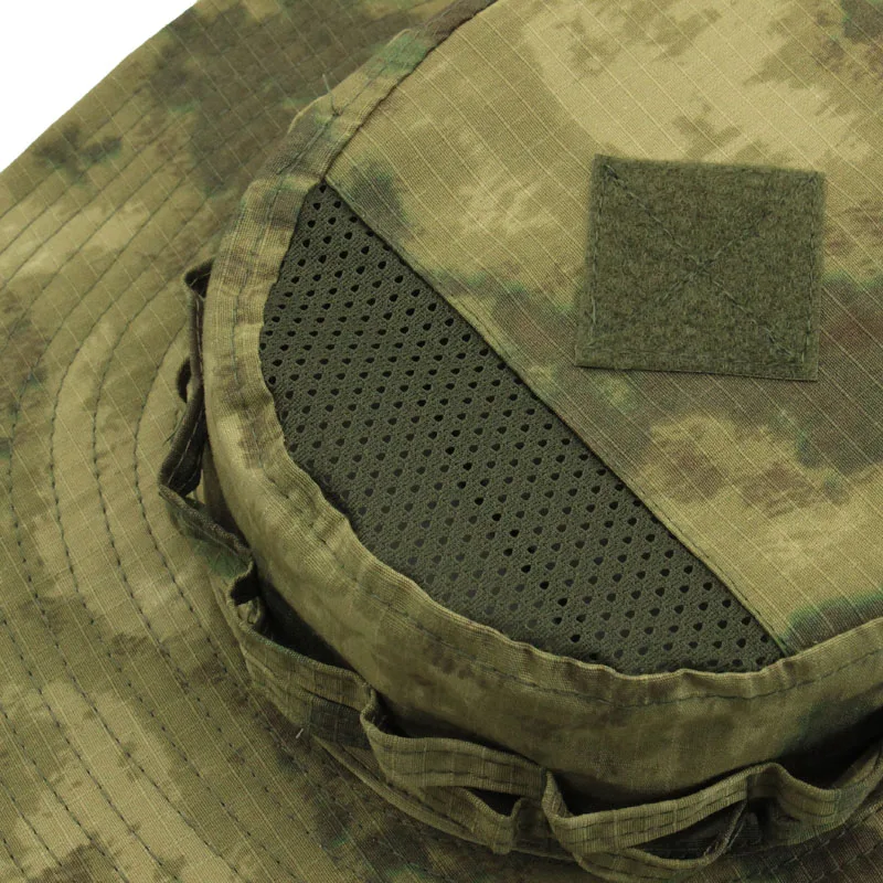 New Edition Square Brim Top Vent Green Ruins camouflage Penny Hat