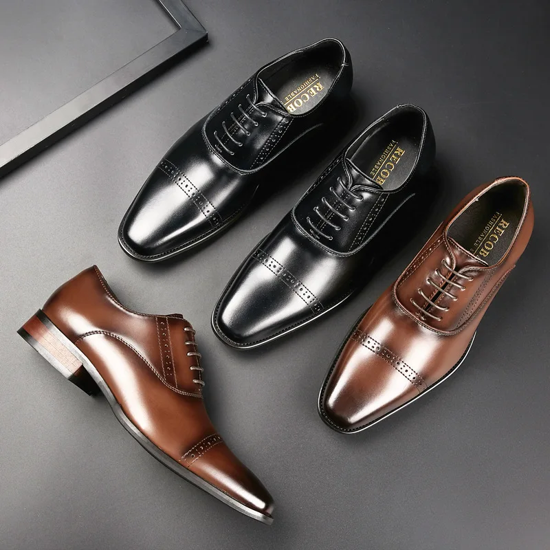 Men's Genuine New Loafers Style Carved Lace Up Business Suit Joint Gentleman's Single Soe Men Shoes Men Flats обувь мужская