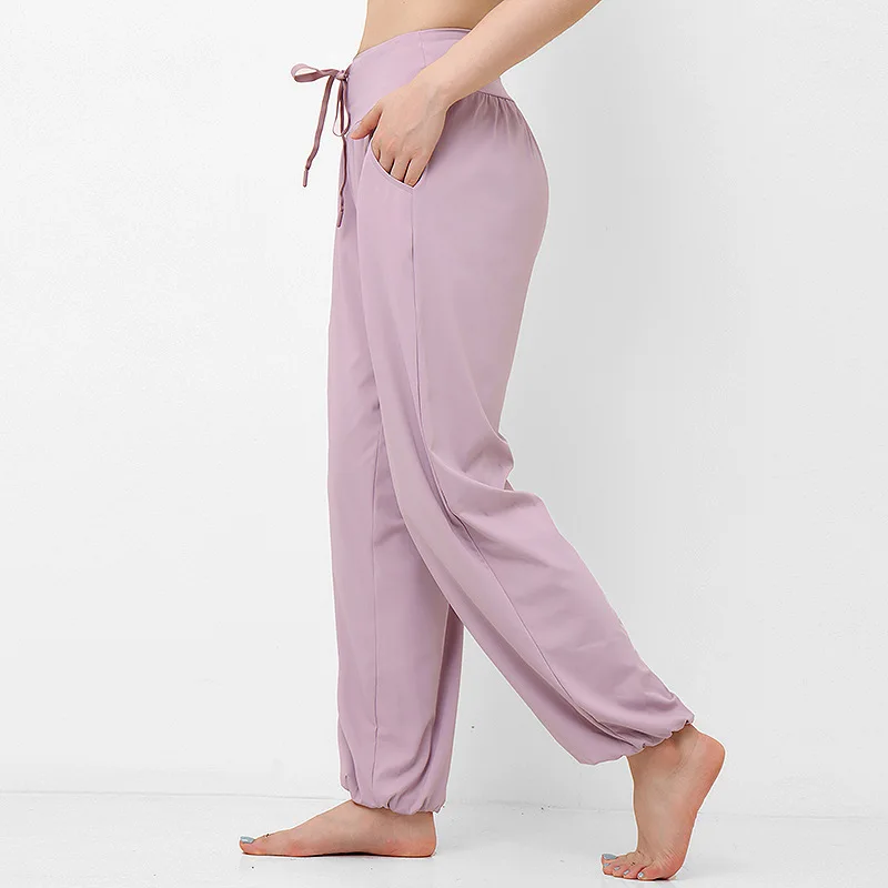 Sports pants women's outdoor running leggings loose yoga drape high waisted fitness pants