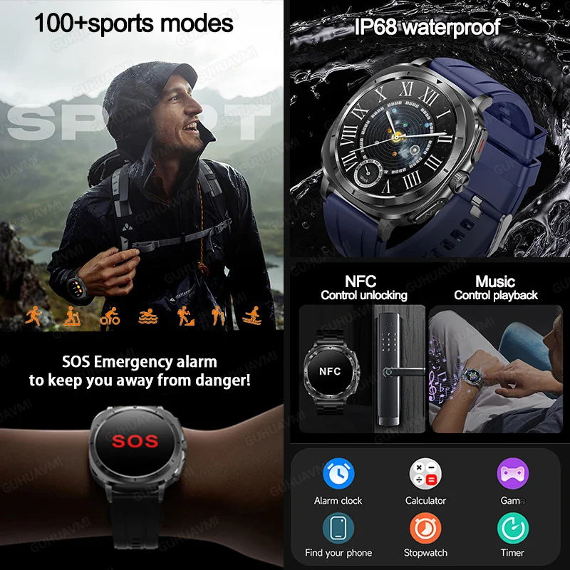 2025 Nursing Health Smart Watch Men ECG Heart Rate Uric Acid Blood fat Blood pressure Body analysis Heart rate Call Smartwatch
