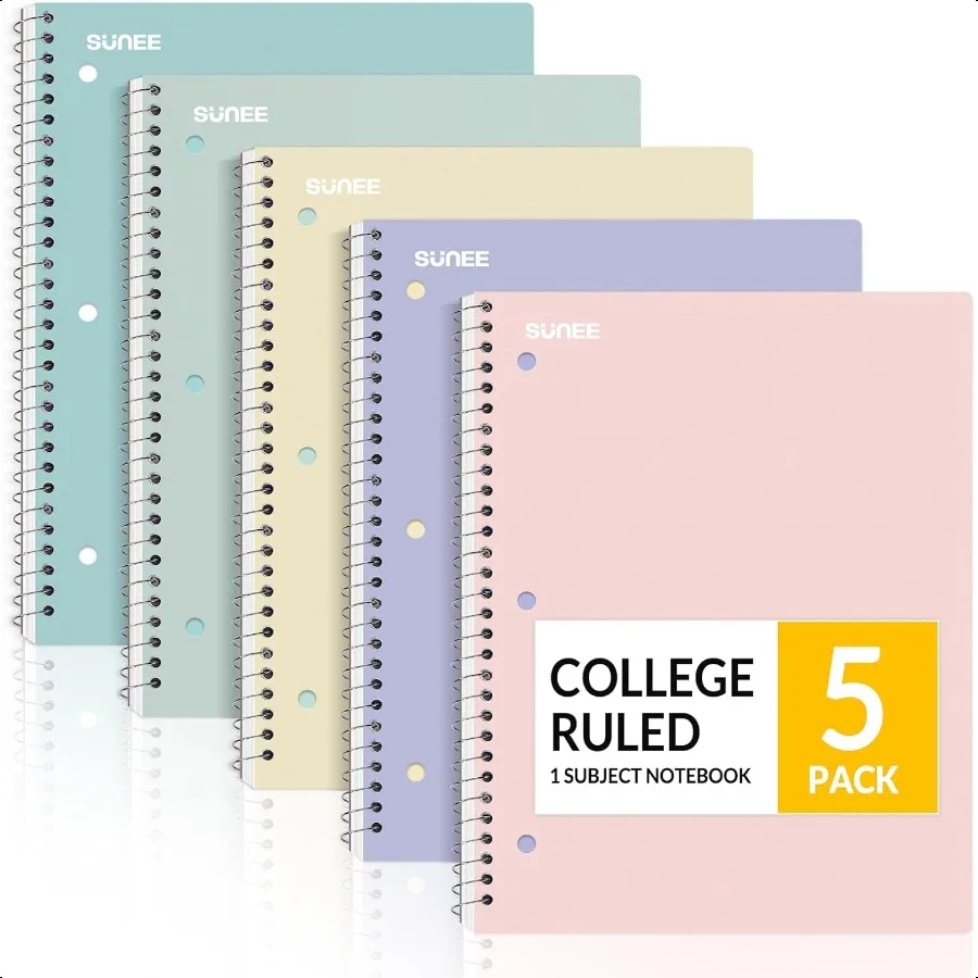 5-Pack College Ruled Spiral Notebooks 1