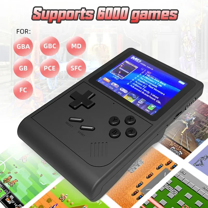 GB300 Handheld Game Console Portable Retro Video Game Console 3.0 Inch Built-in 6000+Game Support AV Output handheld game console