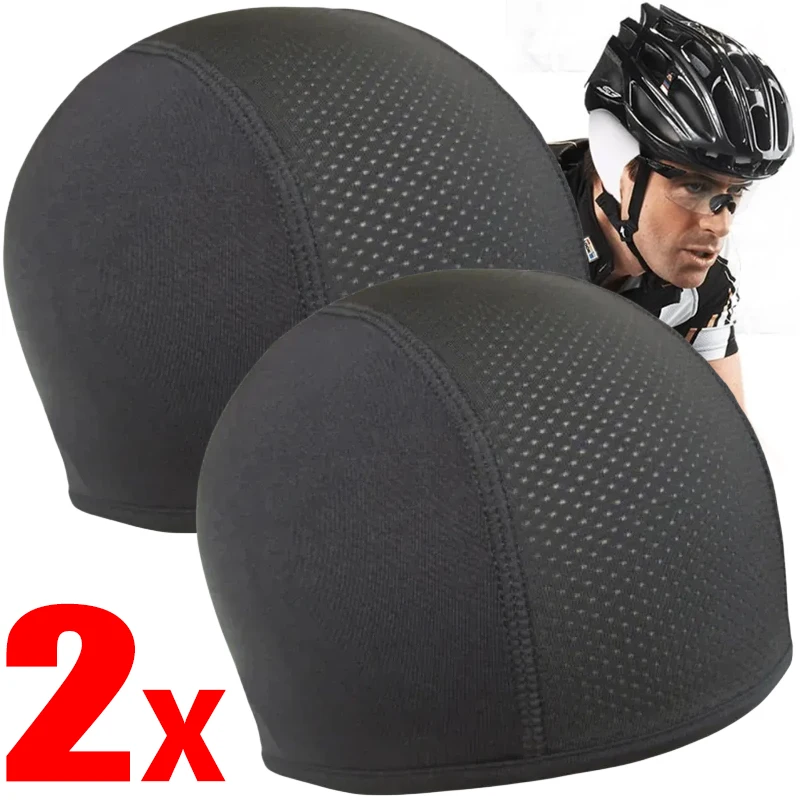 

2pcs Quick-drying Cycling Helmet Hat Inner Cap Motorcycle Balaclavas Helmet Inner Sweat Wicking Hat for Men Women Sport Hat Caps