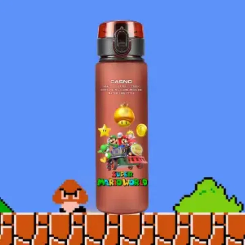 560ML Super Mario Bros Water Bottle Anime Children Leakproof Drinking  Bottles Outdoor High Capacity Sports Water