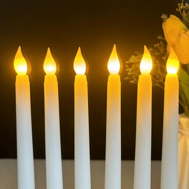 Confezione da 12/24 pezzi Candele coniche tremolanti a LED senza fiamma