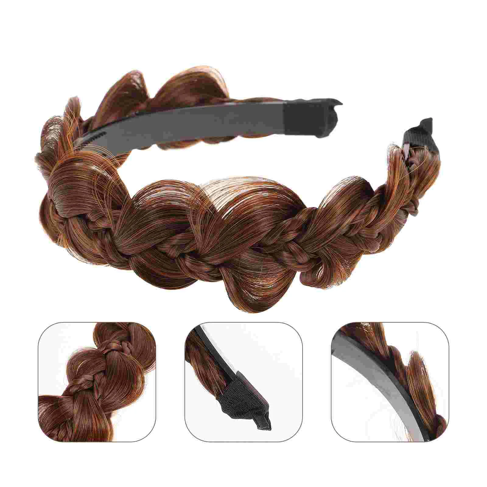 

Braid Headband with Teeth Synthetic Hair Plaited Headband Hair Accessory for Women