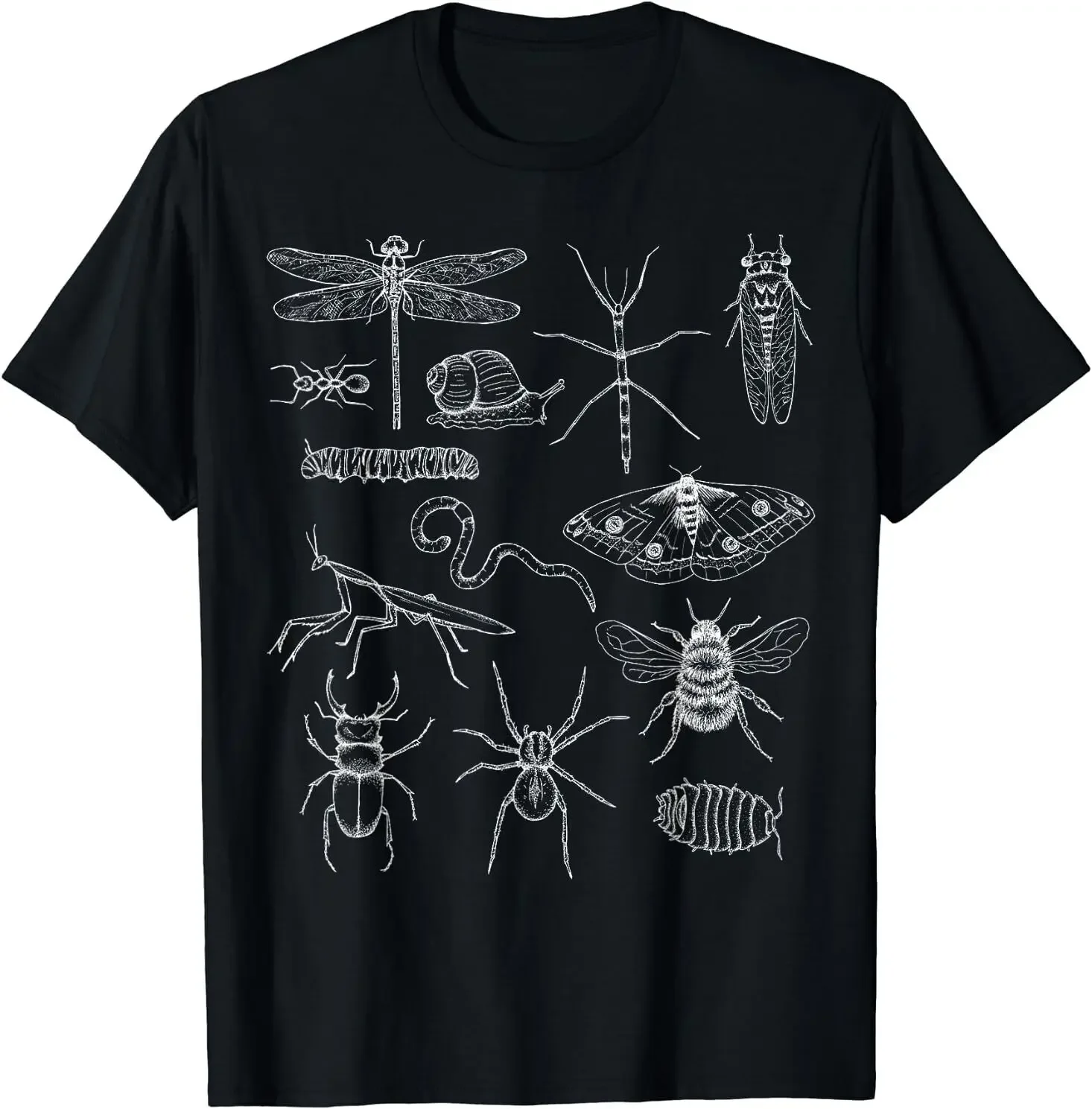 

Minibeasts - Insects and Invertebrates Drawings T-Shirt Size S-5XL