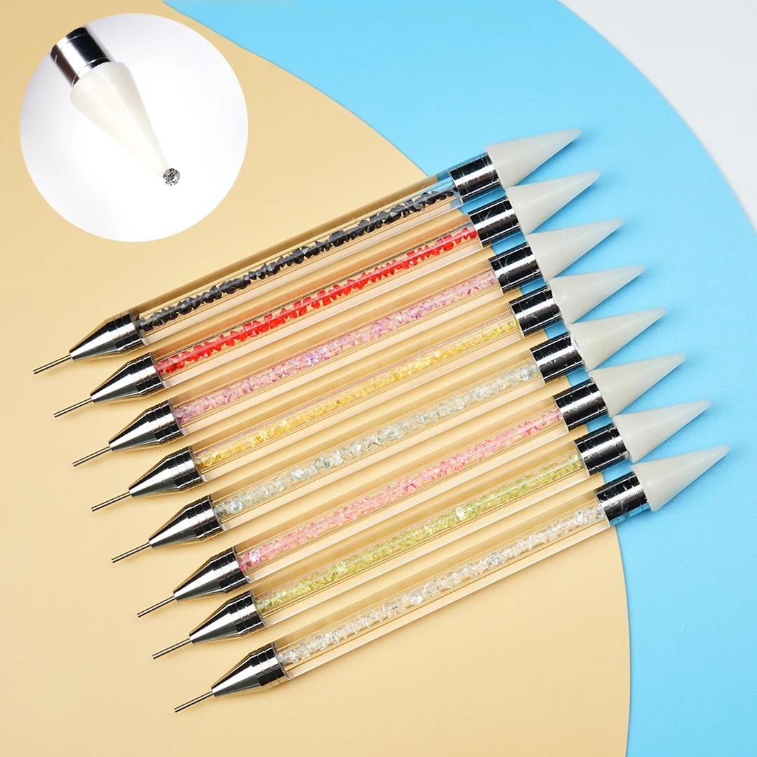 Dual-ended Nail Dotting Painting Stones Pen Crystal Beads Handle Rhinestones Studs Picker Wax Pencil Manicure Nail Art Tools
