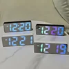 Mirror Digital Alarm Clock LED Clock Temperature Calendar Display Supply Adjustable Brightness Desk Decorations Electronics Home 6
