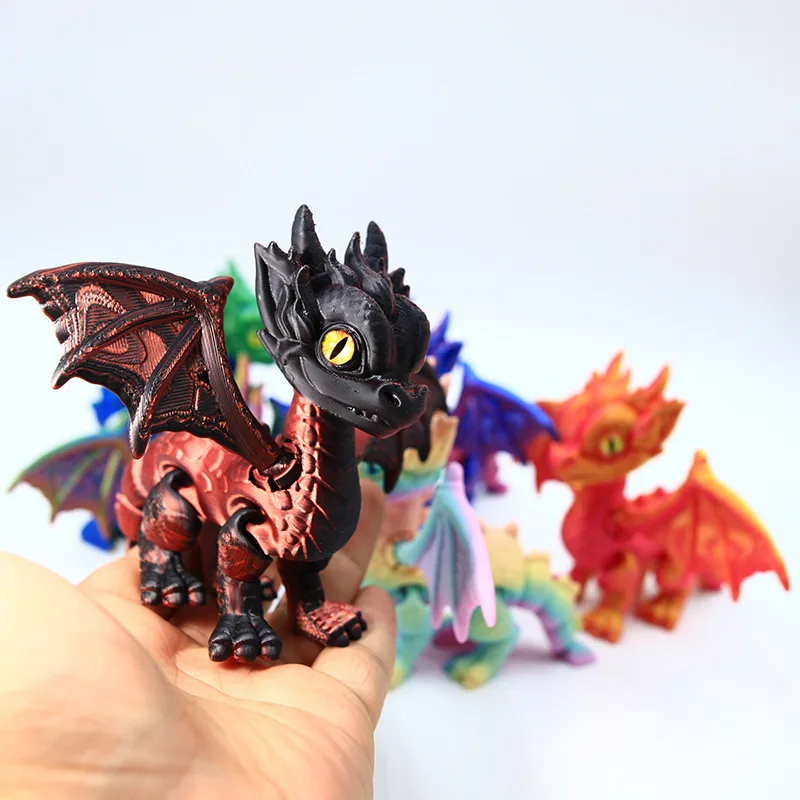 3d Printed Dragon Articulated Demon Dragons Dragon Fidget Dragons Toy Desktop Ornaments Simulation Model Figurines Statue Gifts