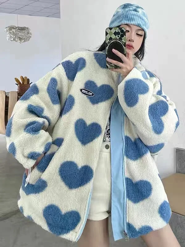 Double-Sided Style Love Lambswool Women's Couple Jacket - true deals club