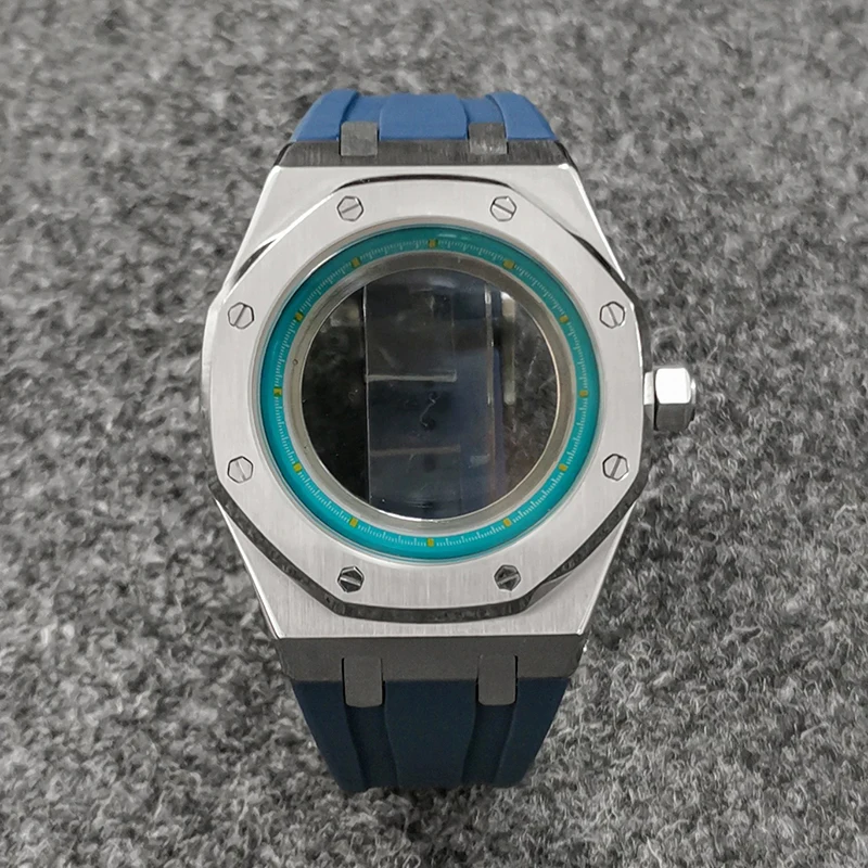 41mm hochwertiges 316L Edelstahlgehäuse + Armband + Ring Saphirglas Uhrengehäuse passend für NH35/NH36 Automatikwerk Zubehör – Detail 11