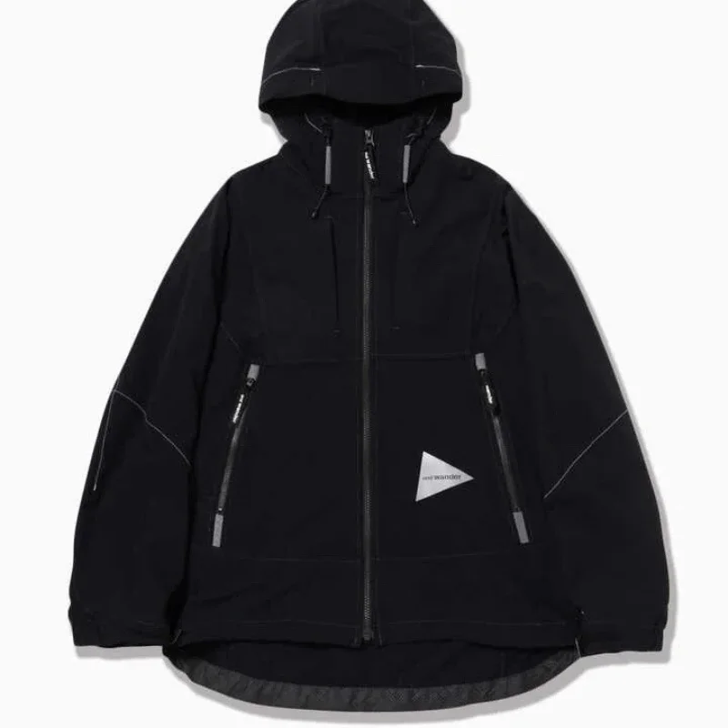 

And Wander Men's Casual Hooded Jackets Japanese Autumn New Outdoor Functional Windproof 3M Reflective Loose Zippered Charge Coat