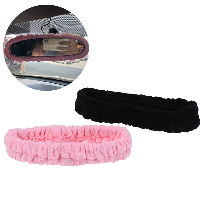 Rearview Mirror Rearview Mirror Cover 1pc Car Rearview Mirror Cover Flannel Auto Rear View Mirror Decoration