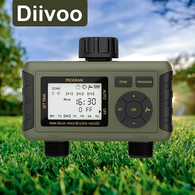 Diivoo Automatic Watering Timer Garden Digital Irrigation Machine Intelligent Sprinkler Outdoor Use to Save Water & Time