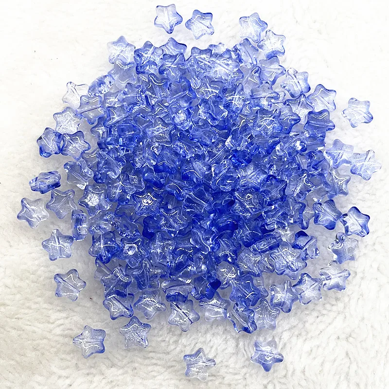 30pcs 8mm Iridescent Star Beads for DIY Jewelry and Crafting