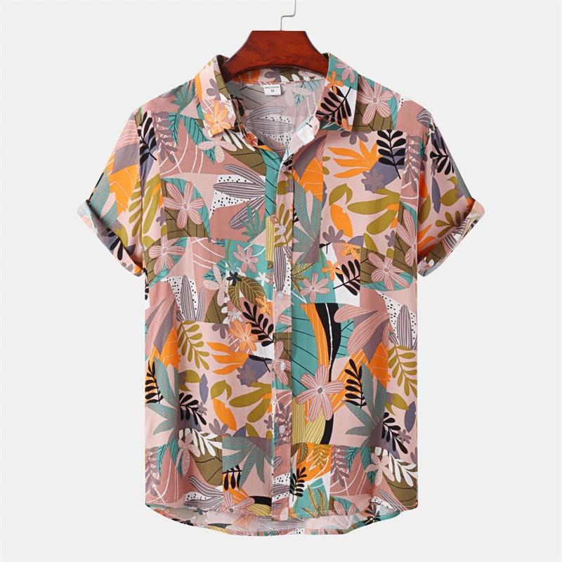 Flowers 3d Printed Shirt For Men's Clothing Colorful Design Pattern Harajuku Shirts Casual Fashion Street Lapel Button Blouse 5